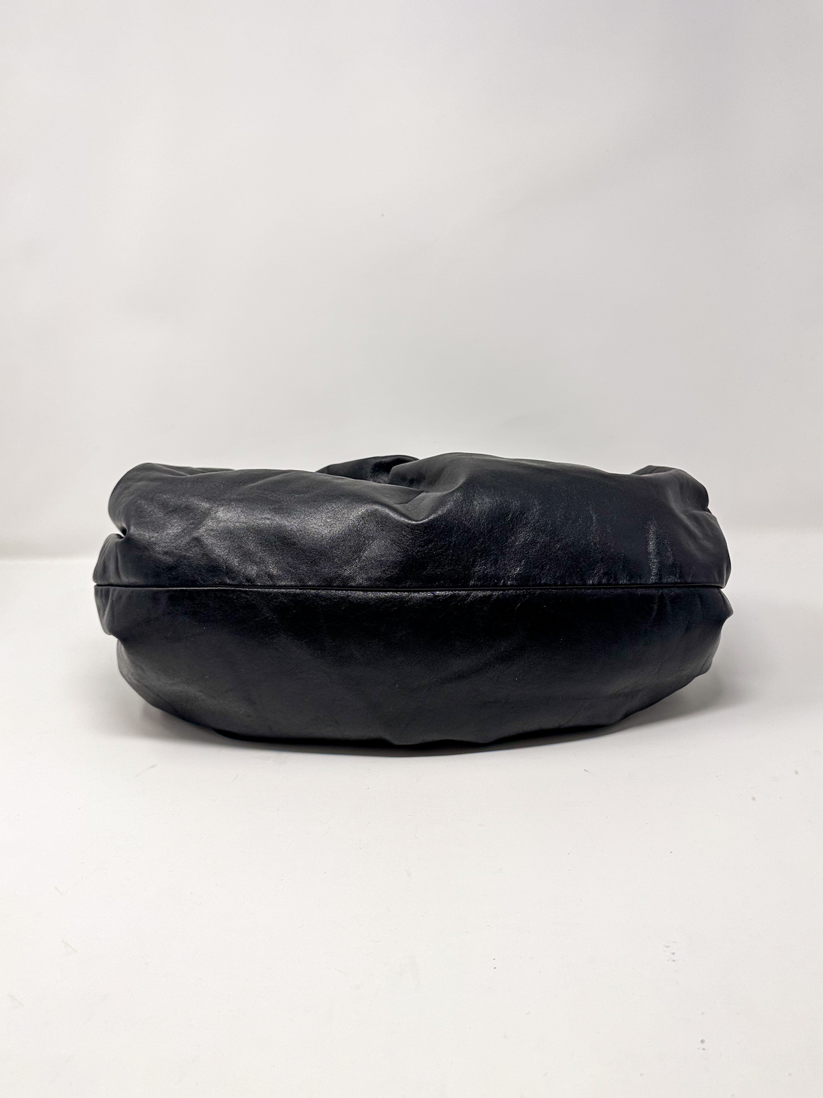 Miu Miu Ruched Leather Shoulder Hobo Bag