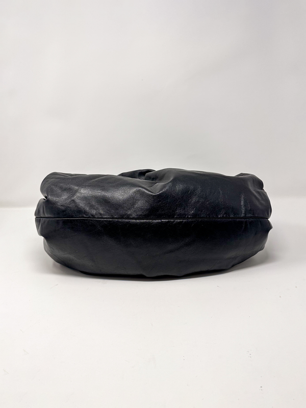 Miu Miu Ruched Leather Shoulder Hobo Bag