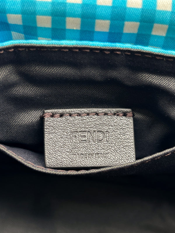 Fendi Gingham Nylon Mini Baguette Bag