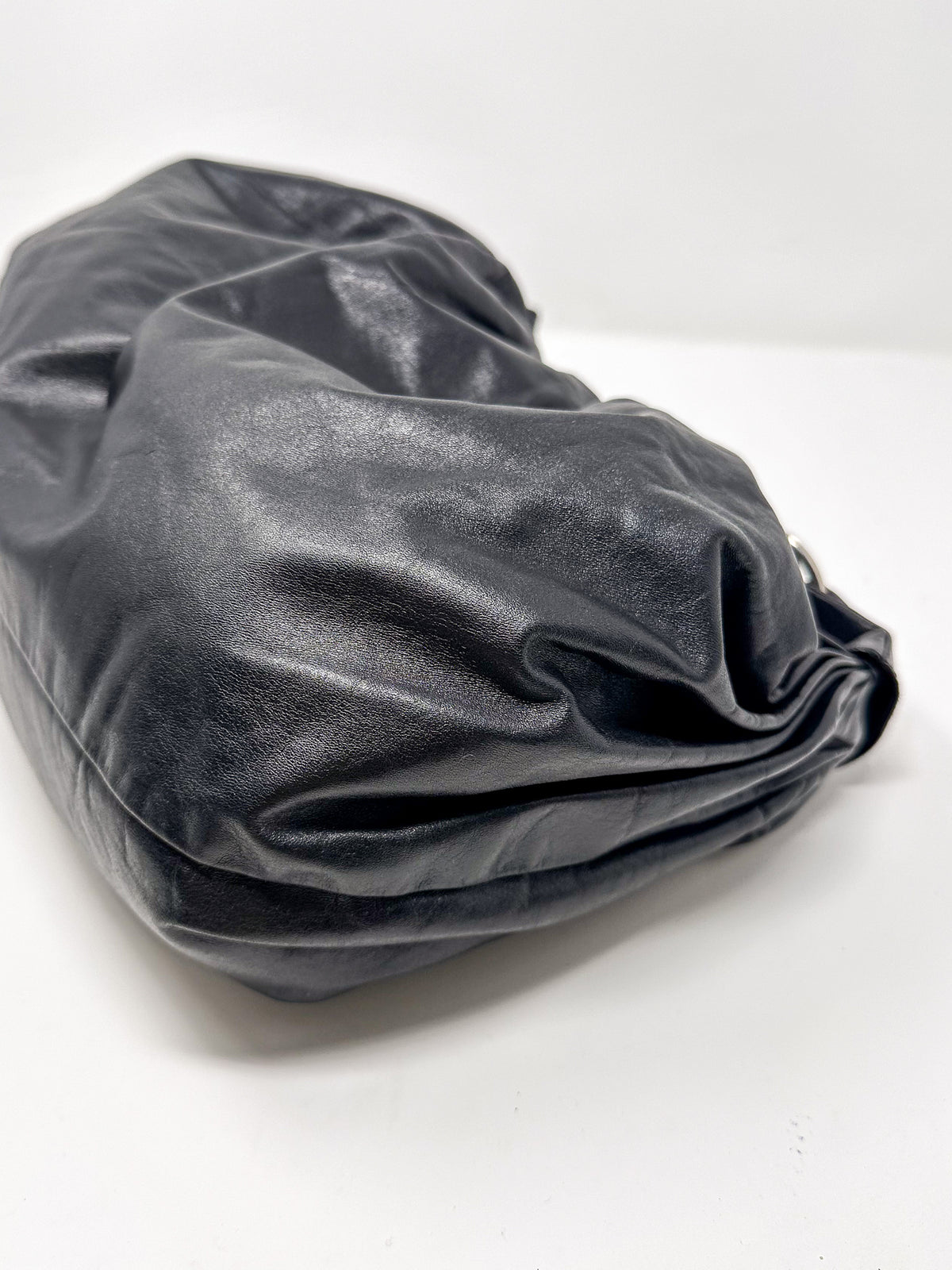 Miu Miu Ruched Leather Shoulder Hobo Bag
