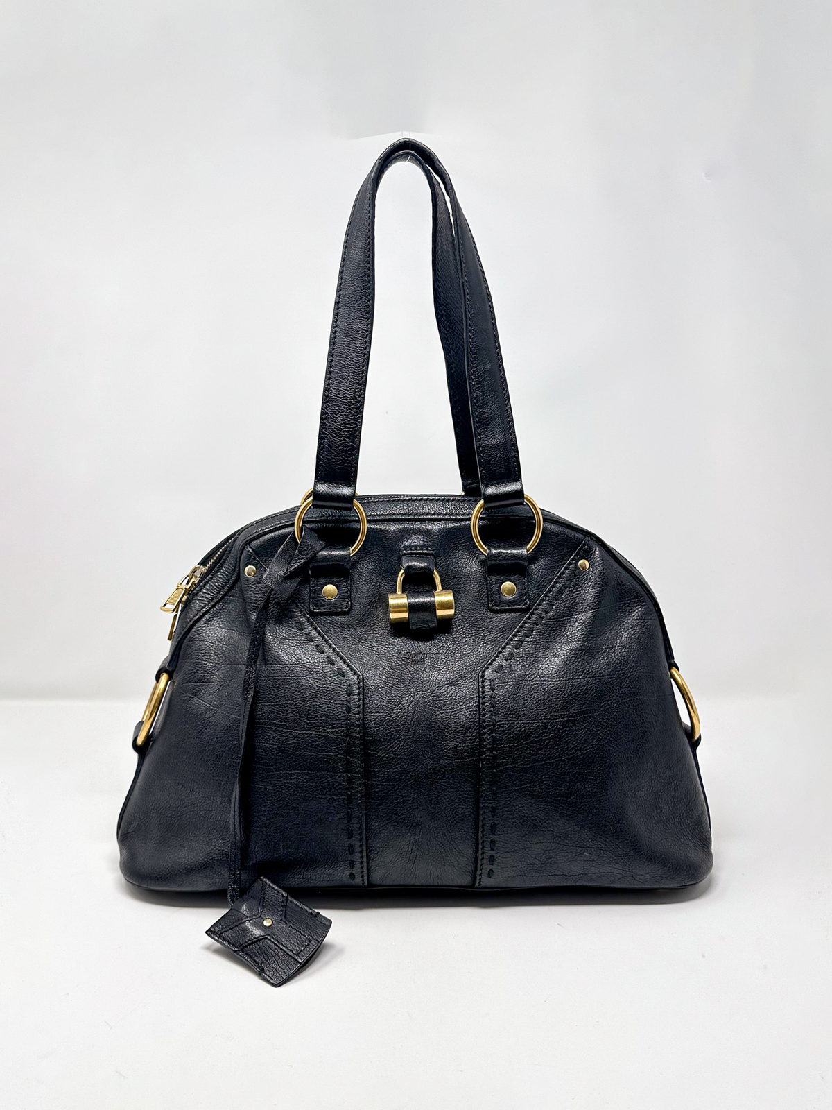 Yves Saint Laurent Black Leather Muse Hobo Bag