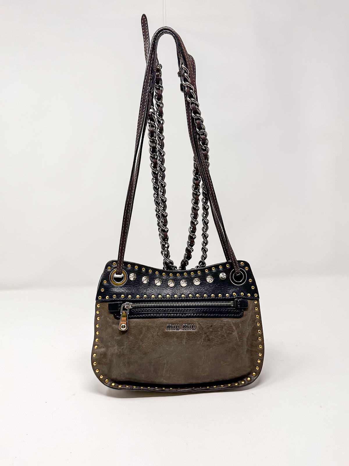 Miu Miu Studded Leather Crossbody