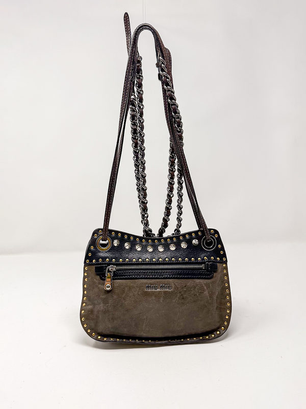 Miu Miu Studded Leather Crossbody