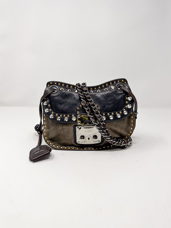 Miu Miu Studded Leather Crossbody