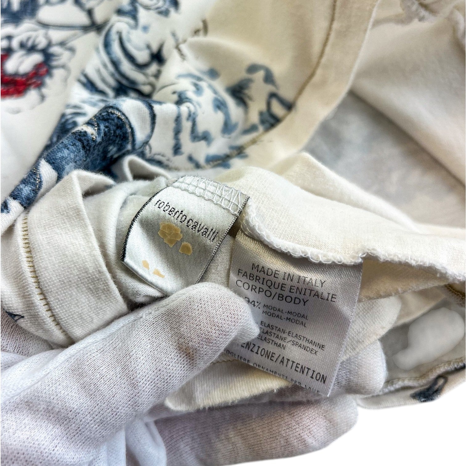 Roberto Cavalli Vintage Tattoo-Print Long Sleeve Top