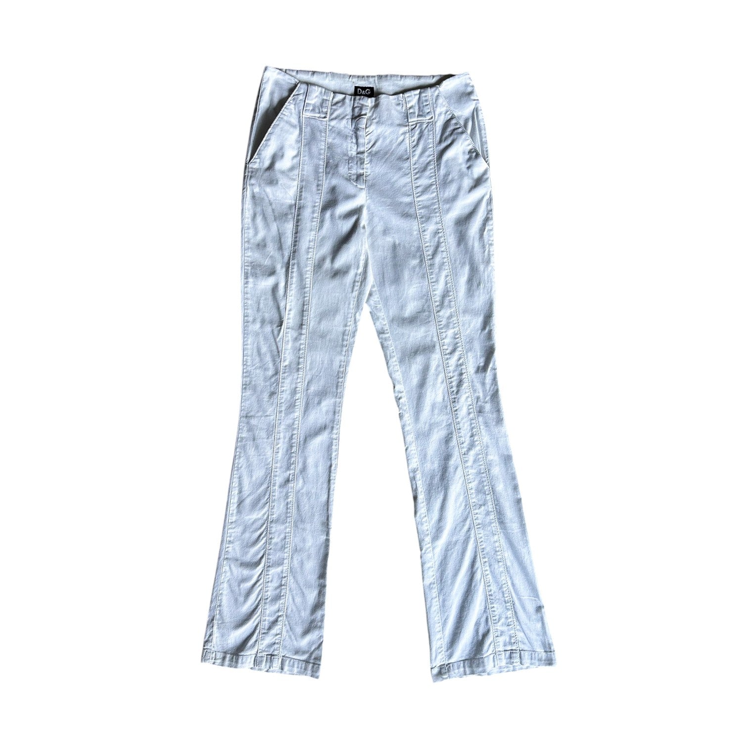 Dolce & Gabbana White Flared Panel Trousers
