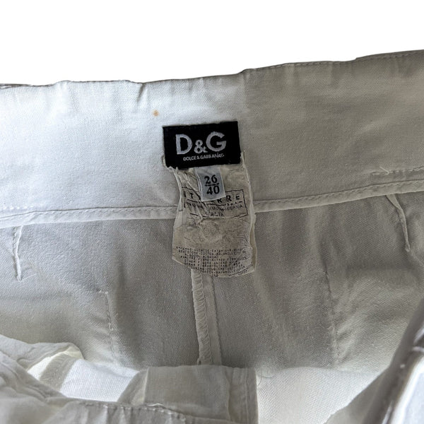 Dolce & Gabbana White Flared Panel Trousers