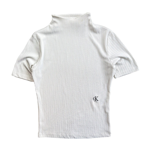 Calvin Klein Jeans White Mock Neck Top