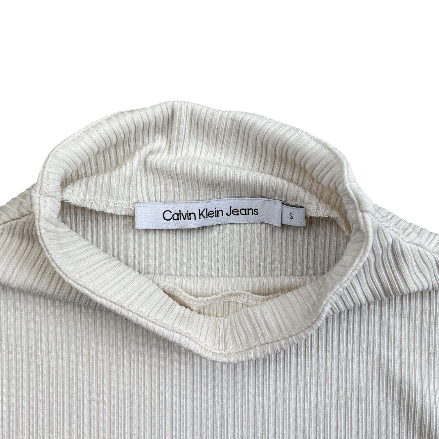 Calvin Klein Jeans White Mock Neck Top