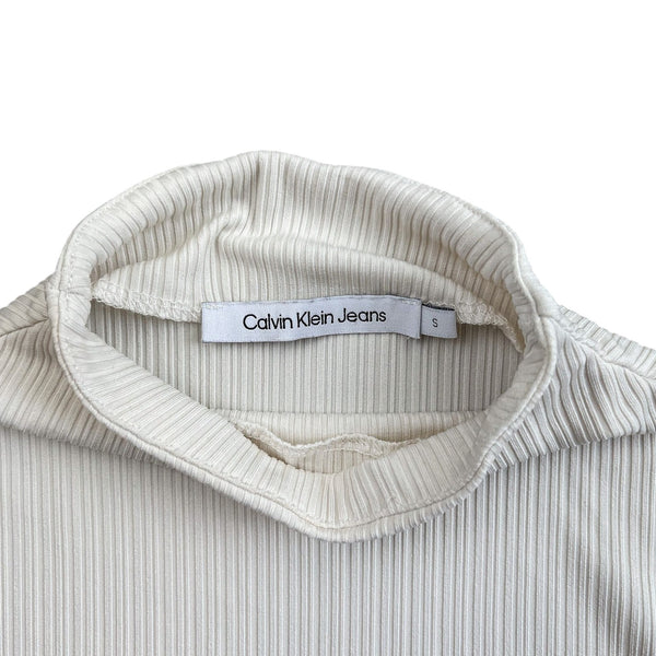 Calvin Klein Jeans White Mock Neck Top