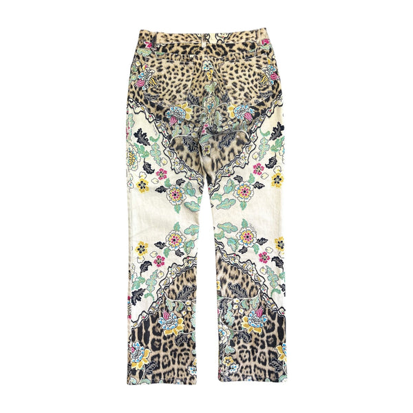 Roberto Cavalli Vintage Floral & Leopard Print Jeans