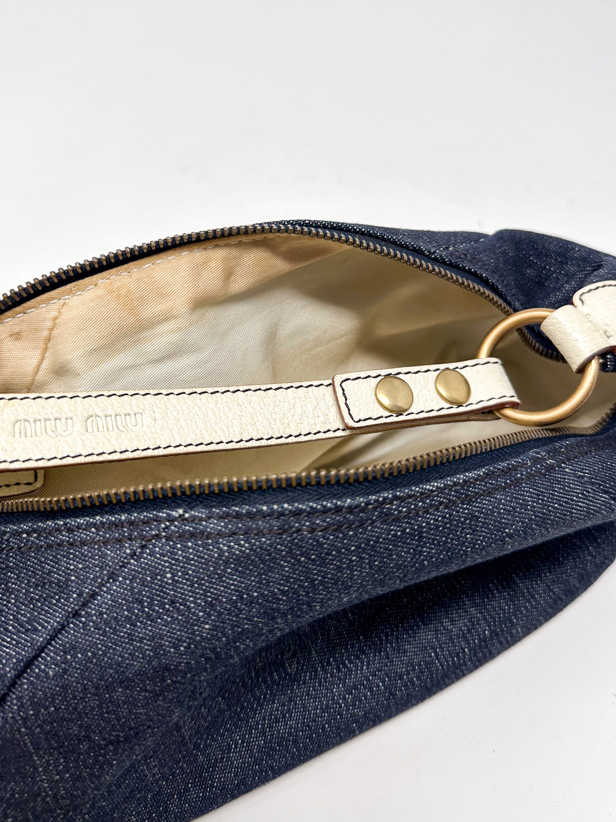 Miu Miu Blue Denim Shoulder Bag