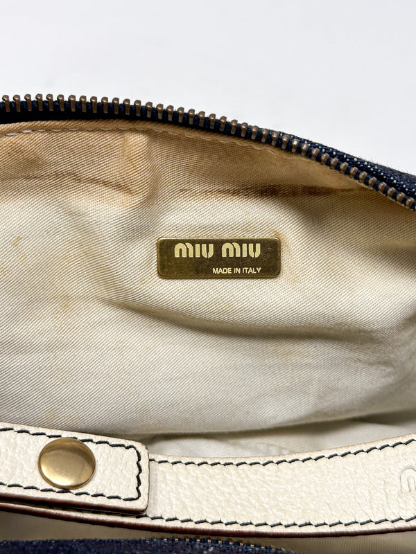 Miu Miu Blue Denim Shoulder Bag