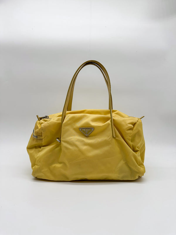 Prada Yellow Tessuto Nylon Tote Bag