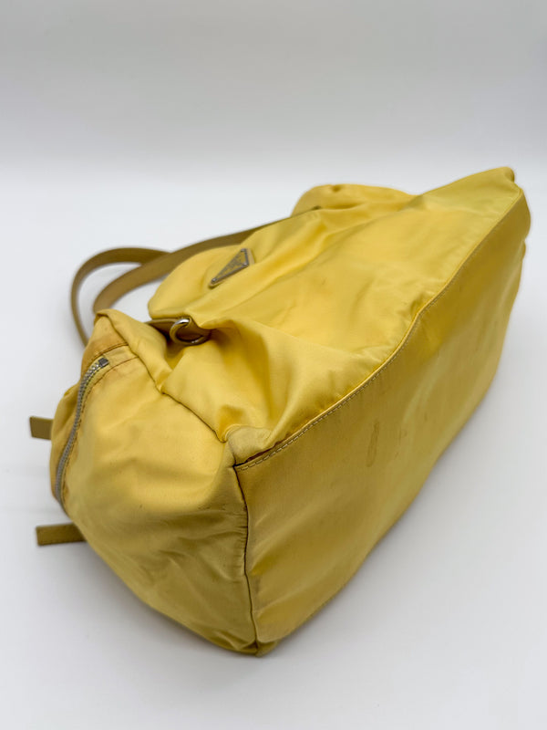 Prada Yellow Tessuto Nylon Tote Bag