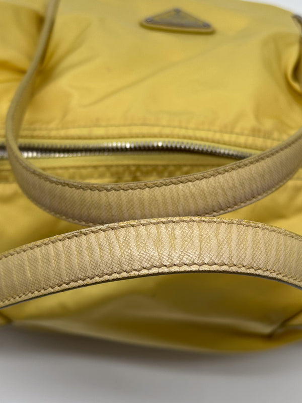 Prada Yellow Tessuto Nylon Tote Bag