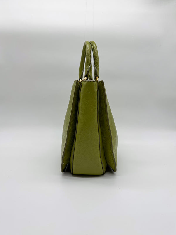 Miu Miu Green Madras Tote Handbag