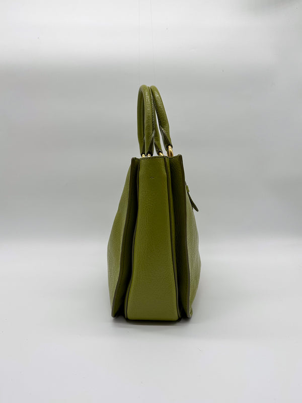 Miu Miu Green Madras Tote Handbag