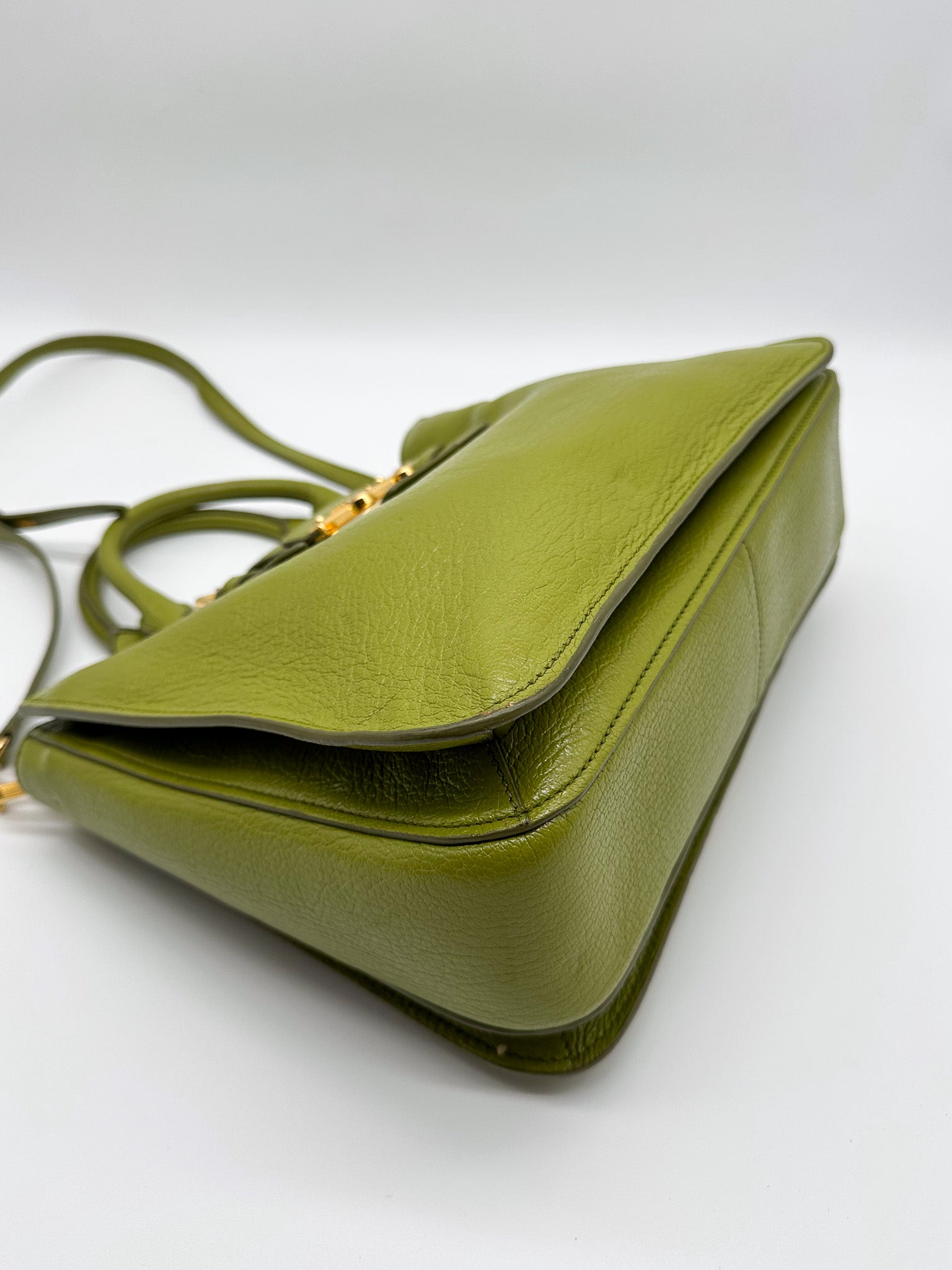 Miu Miu Green Madras Tote Handbag