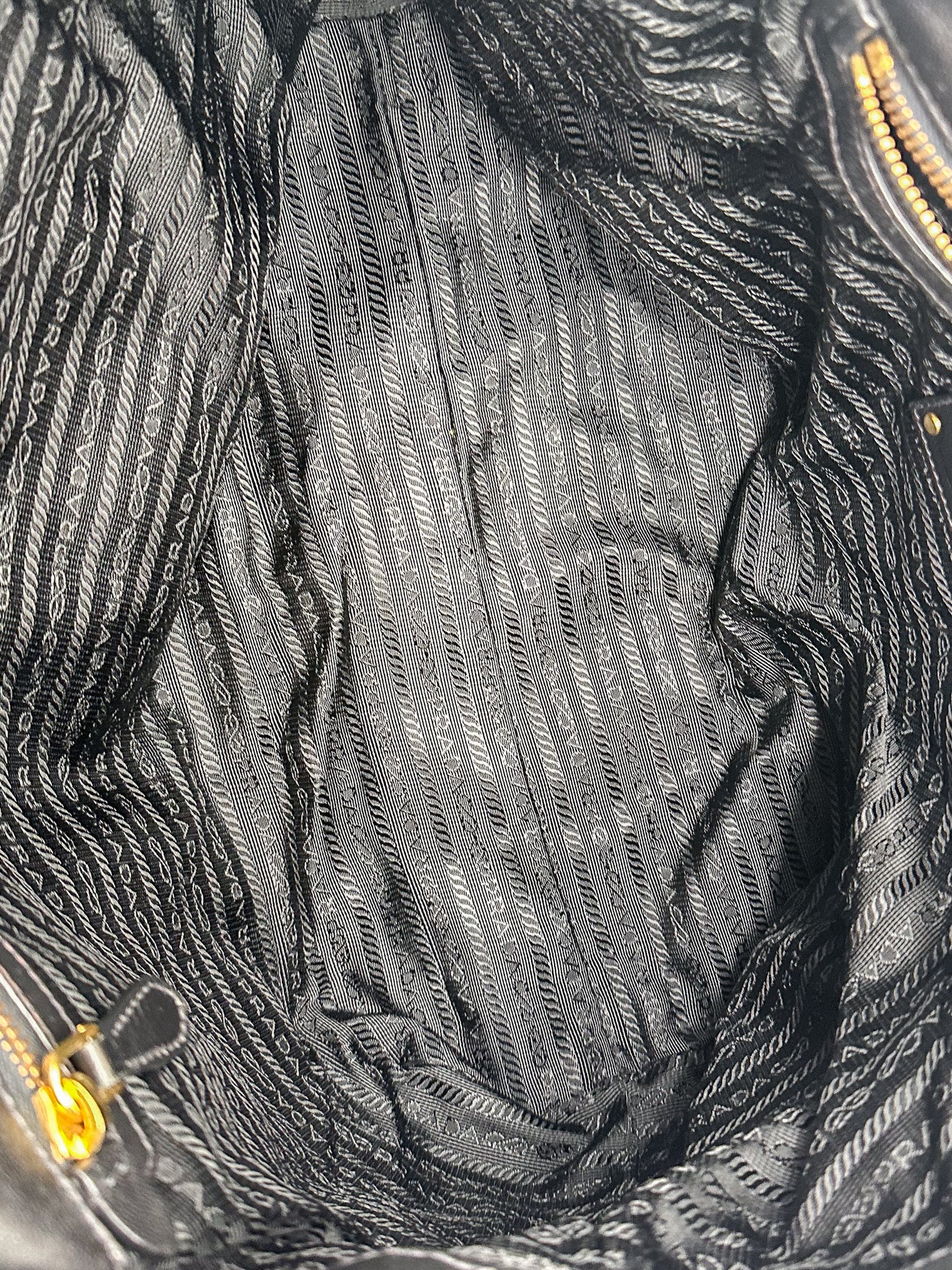 Prada Black Ruffled Tessuto Nylon Tote Bag