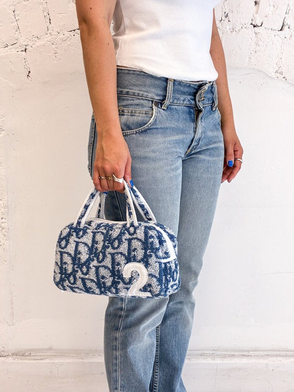 Christian Dior Trotter Terry Cloth Mini Boston Handbag