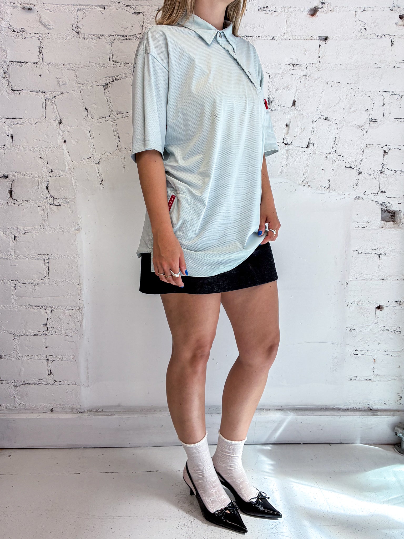 Prada Sport Light Blue Technical Polo Shirt