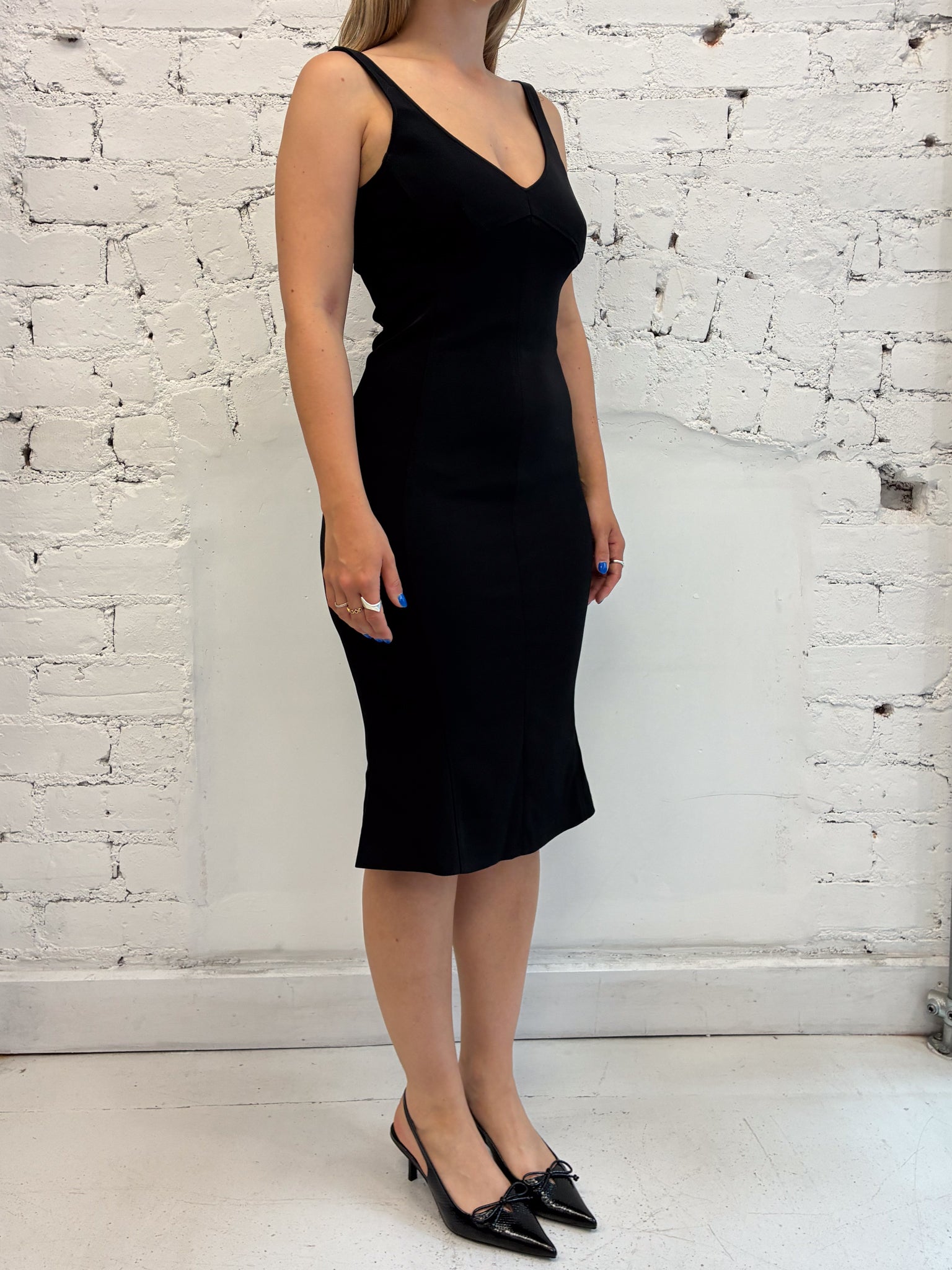 Dolce & Gabbana Black Bodycon Midi Dress