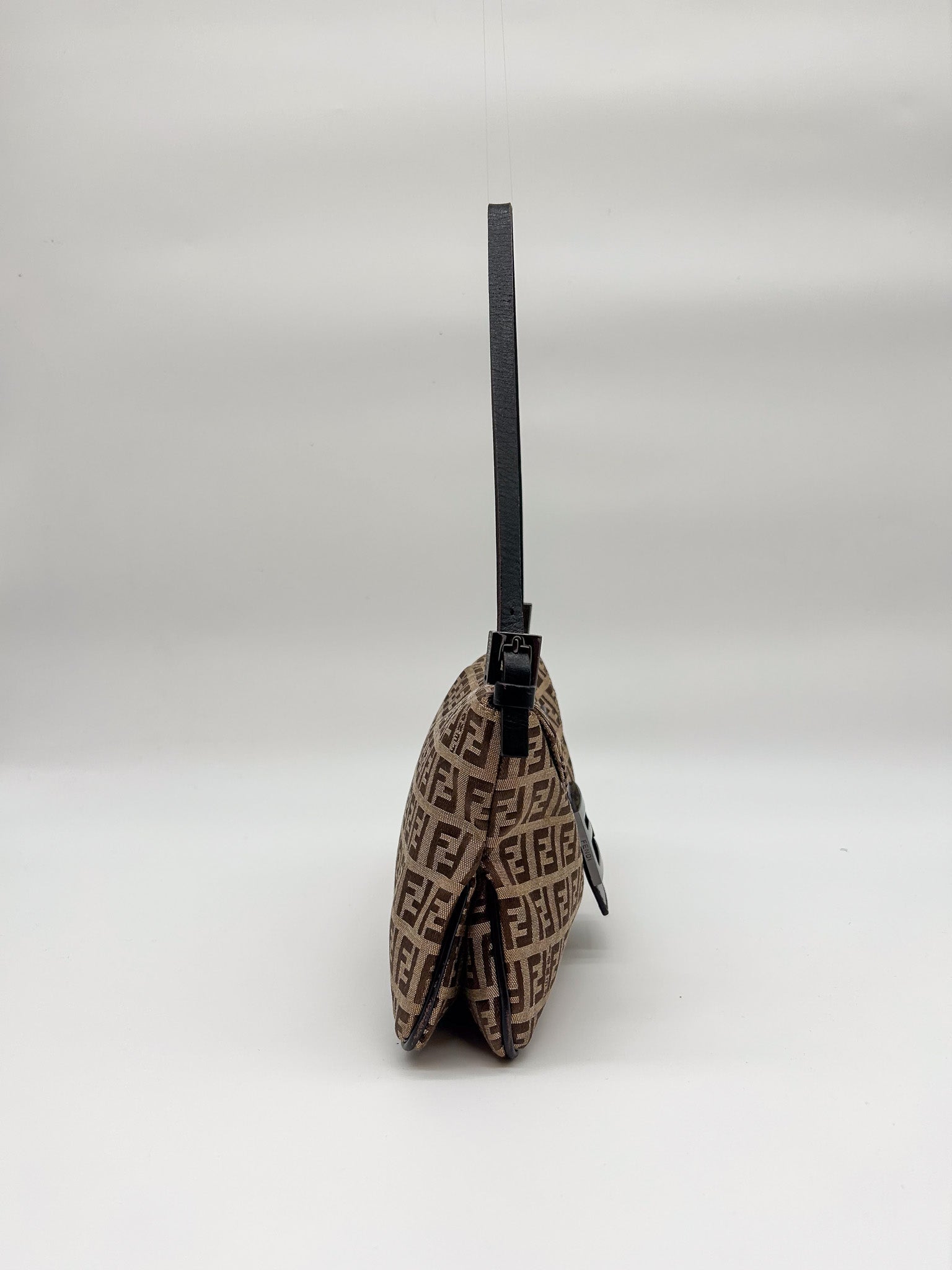 Fendi Zucchino Canvas Baguette Shoulder Bag