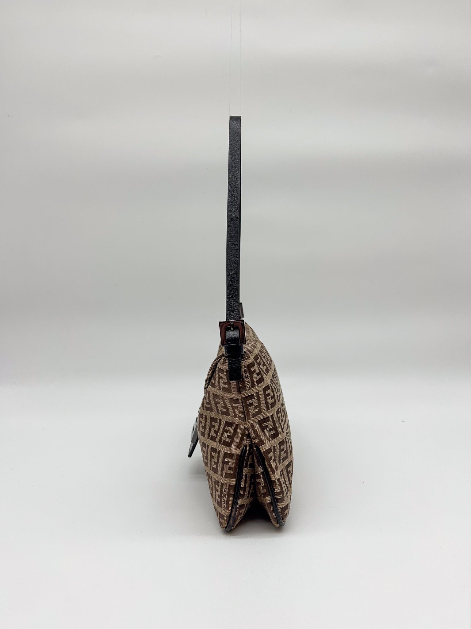Fendi Zucchino Canvas Baguette Shoulder Bag