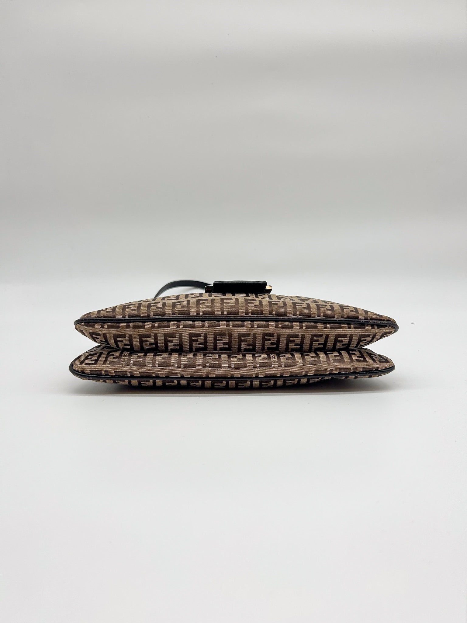 Fendi Zucchino Canvas Baguette Shoulder Bag