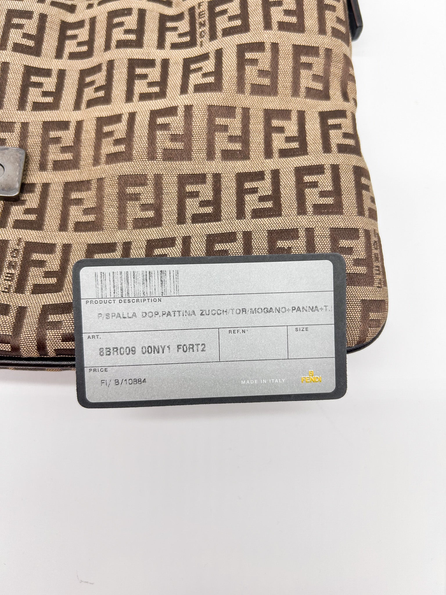 Fendi Zucchino Canvas Baguette Shoulder Bag