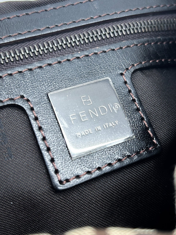 Fendi Zucchino Canvas Baguette Shoulder Bag