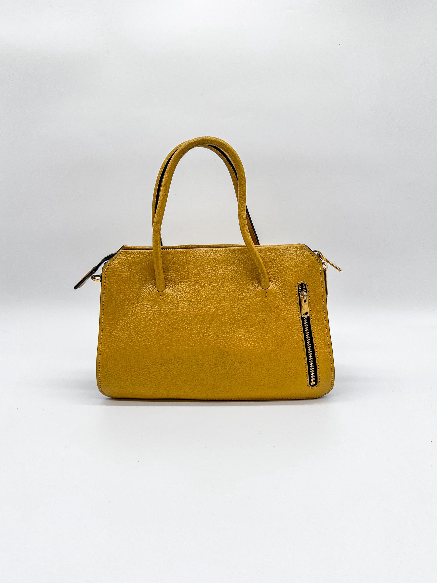 Miu Miu Mustard Yellow Shopper Tote Bag