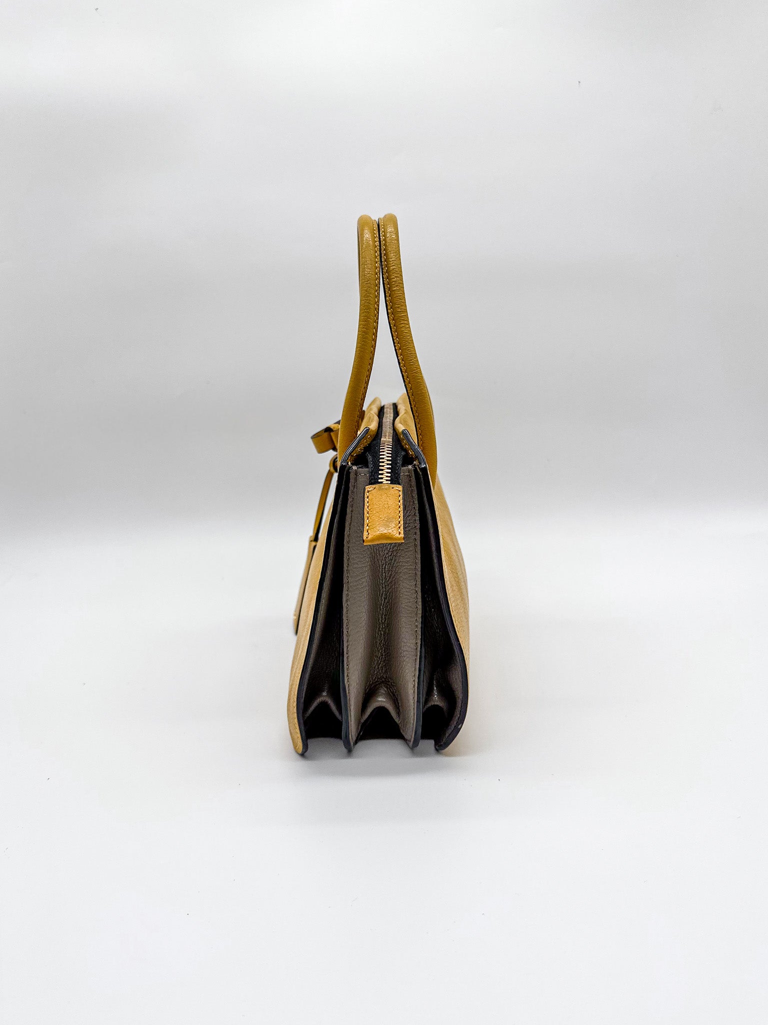 Miu Miu Mustard Yellow Shopper Tote Bag