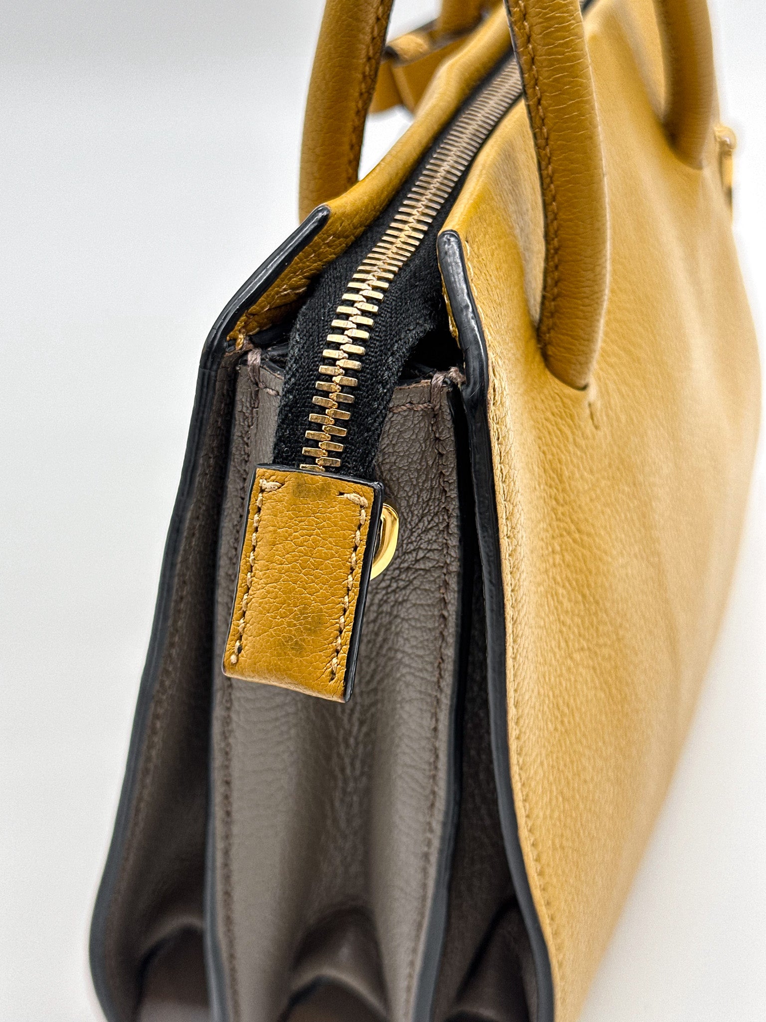 Miu Miu Mustard Yellow Shopper Tote Bag