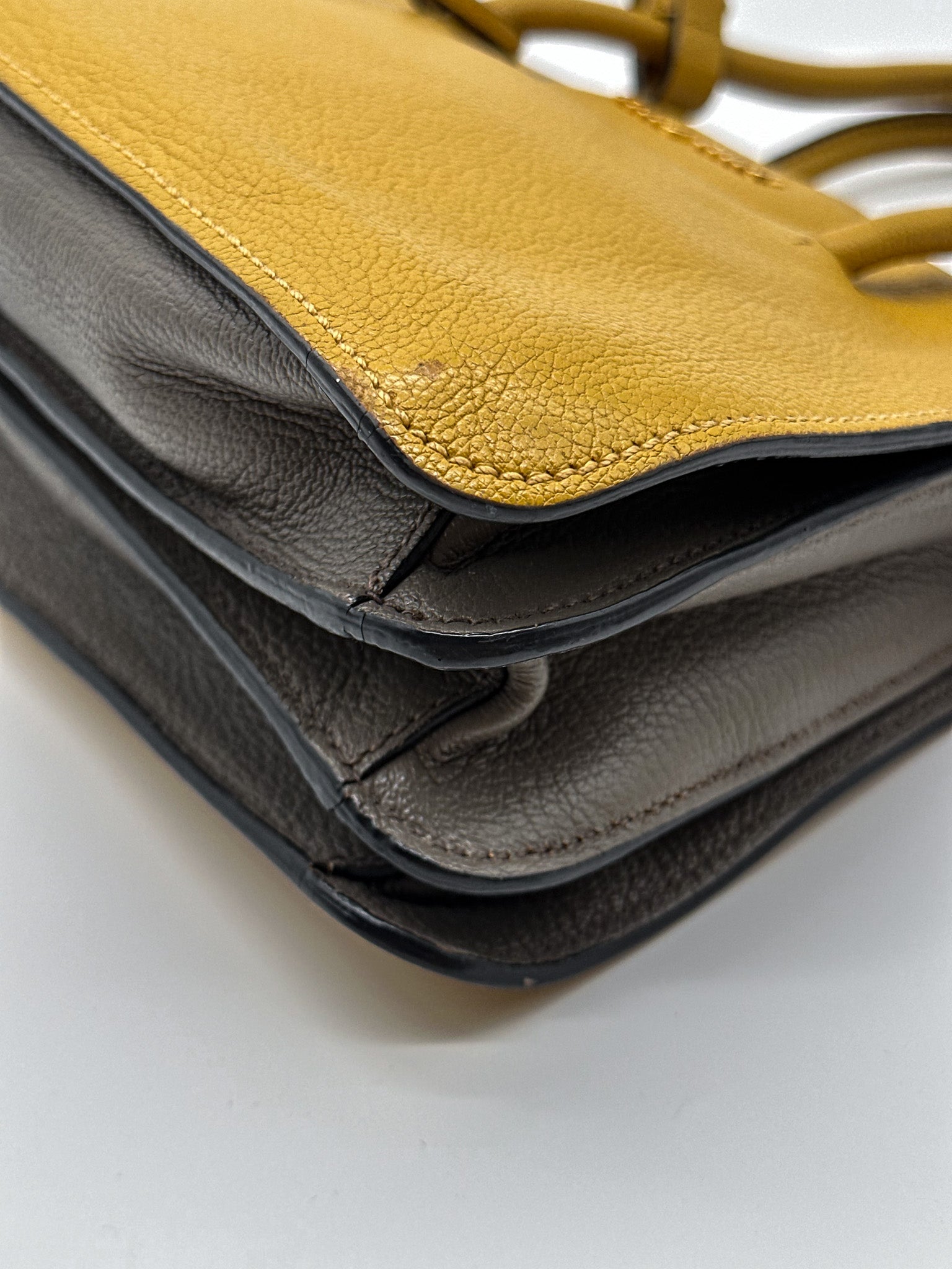 Miu Miu Mustard Yellow Shopper Tote Bag