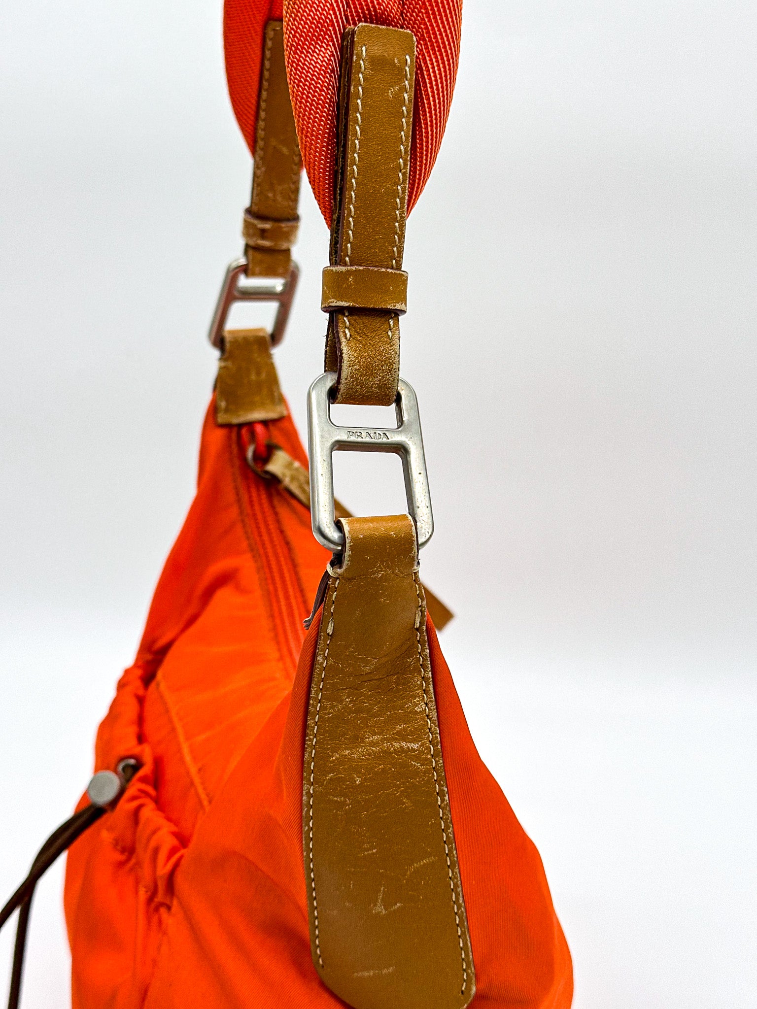 Prada Orange Nylon Shoulder Bag