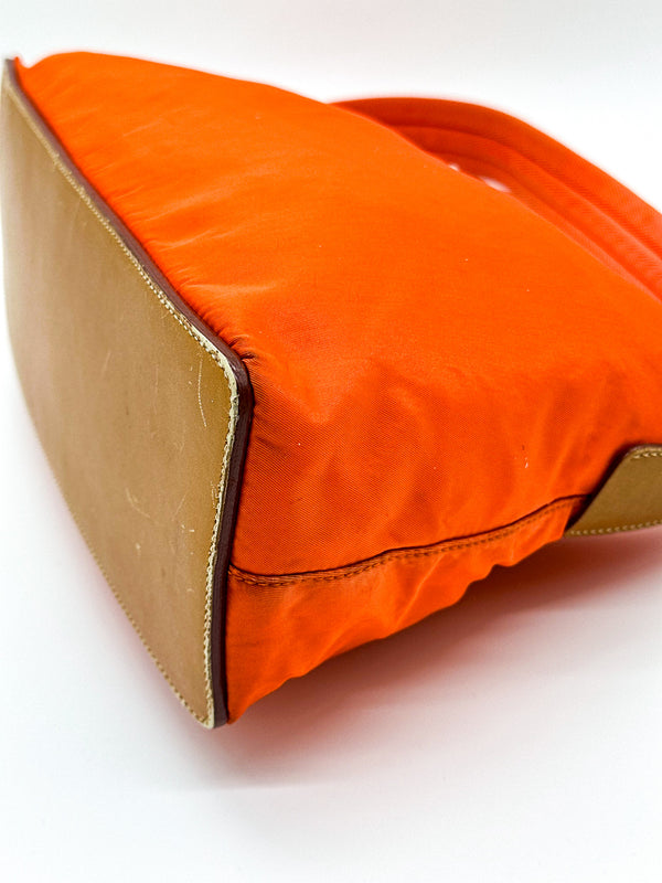 Prada Orange Nylon Shoulder Bag