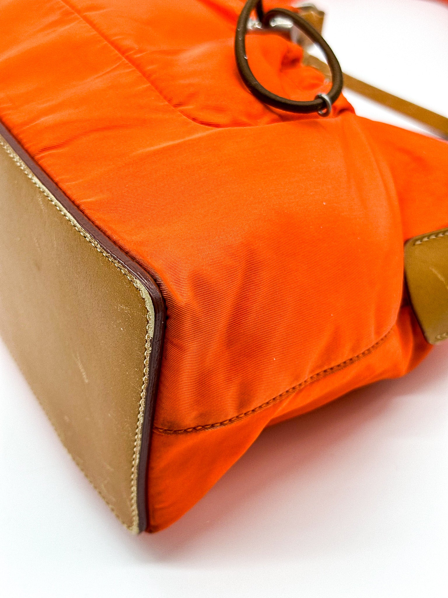 Prada Orange Nylon Shoulder Bag