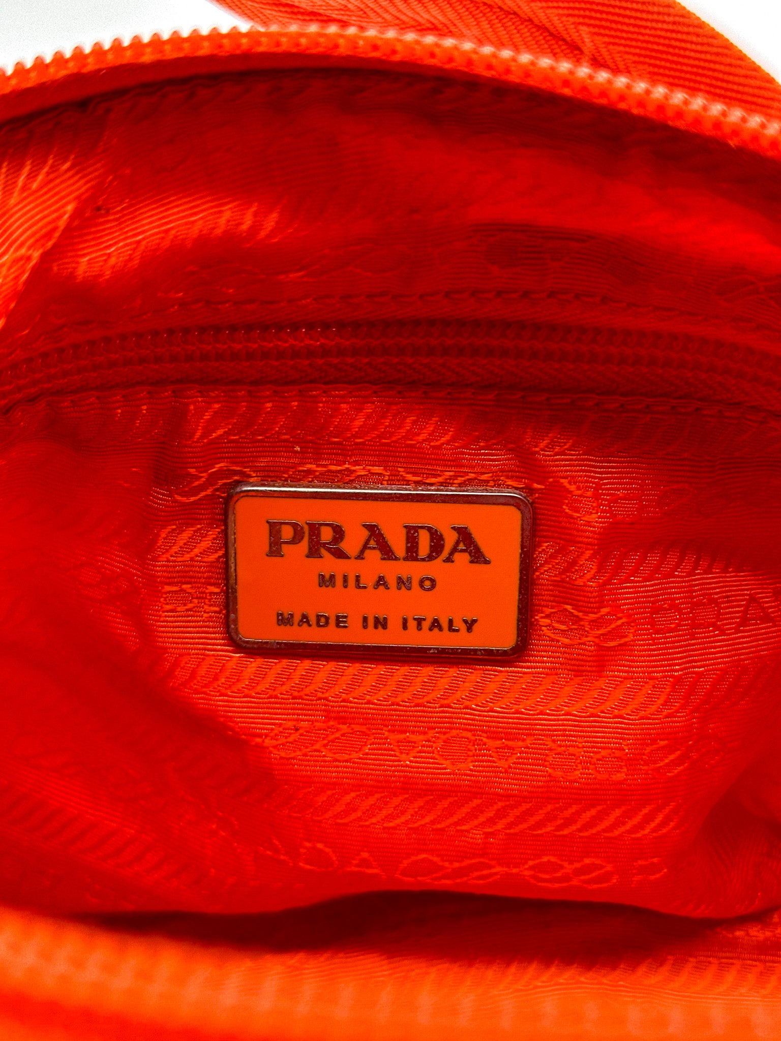 Prada Orange Nylon Shoulder Bag