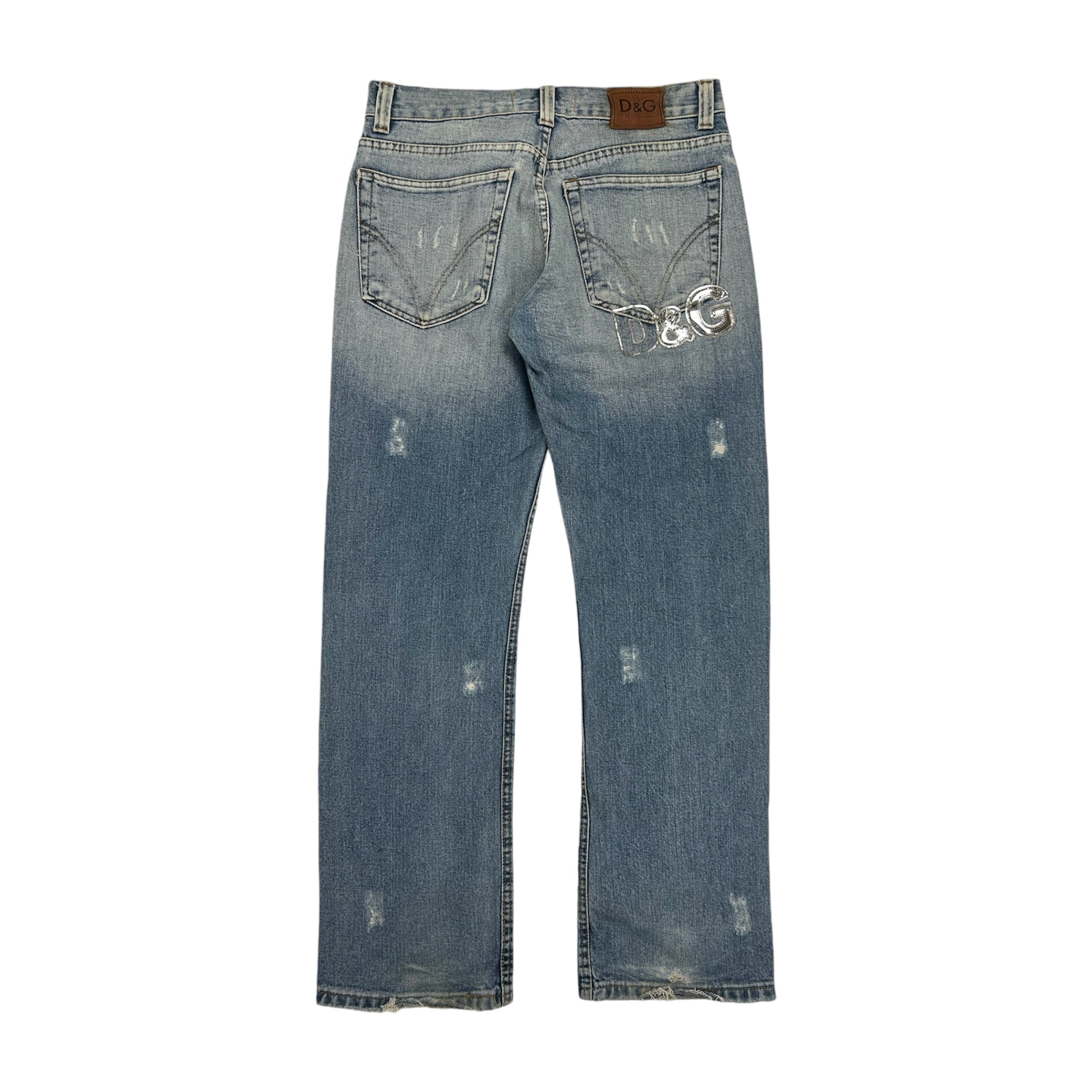 【Dolce&Gabbana】Wide Damage Denim Archive DOLCE & GABBANA ARCHIVE STUDDED 'STARS' DISTRESSED DENIM