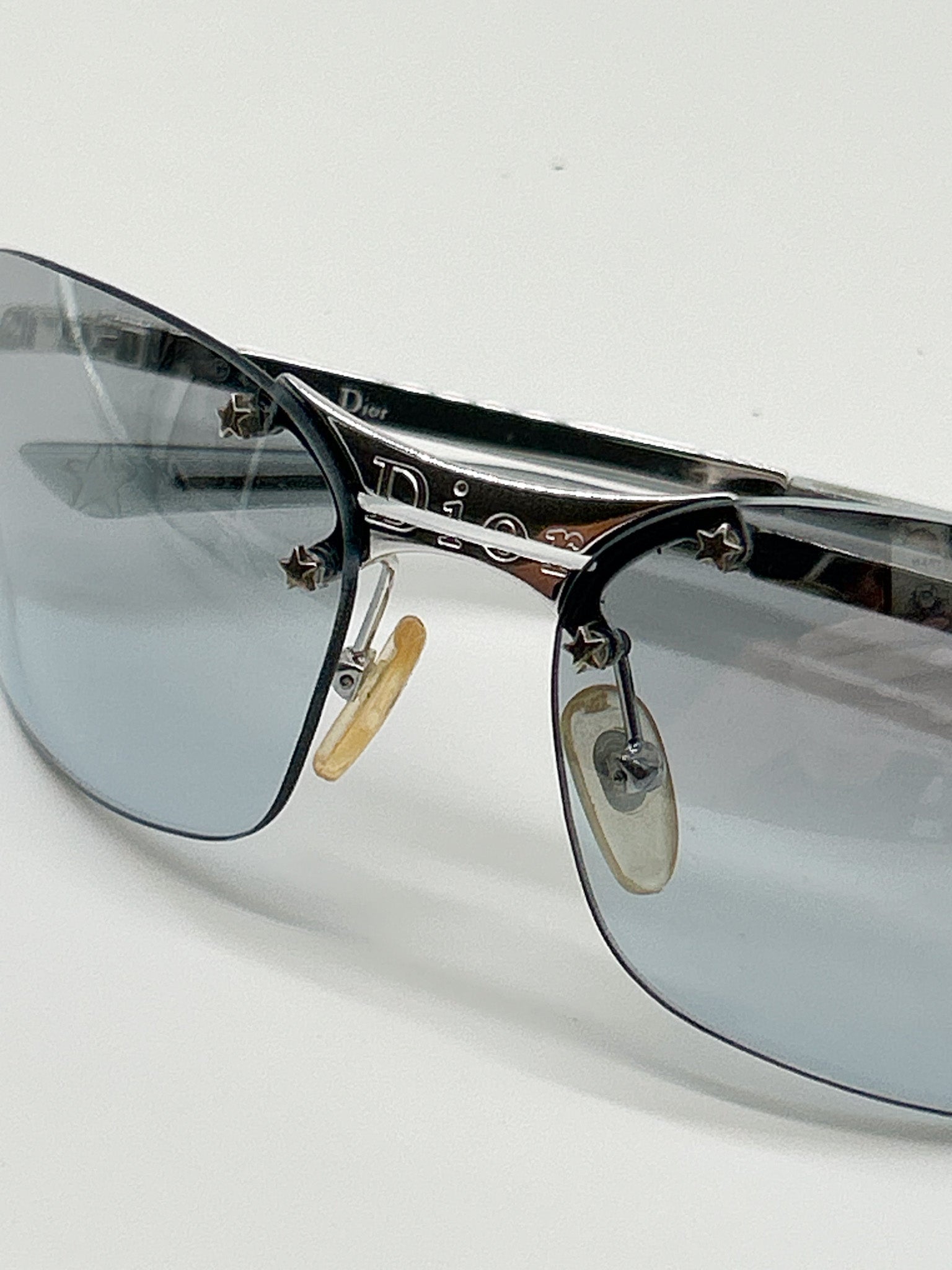 Dior Silver Rimless Shield Sunglasses