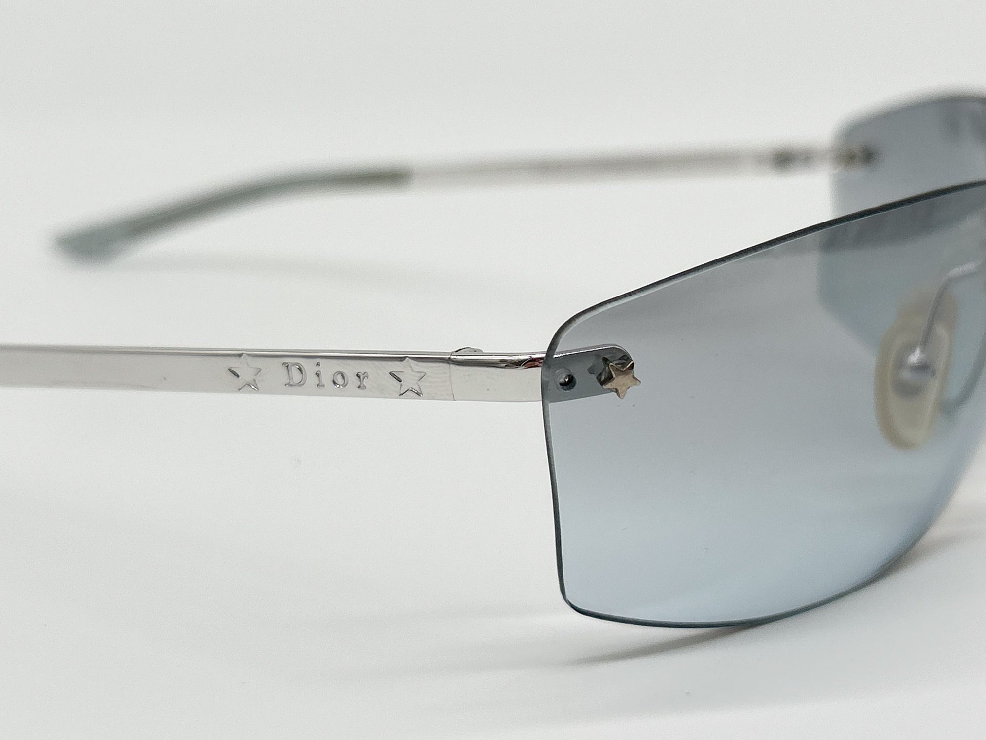 Dior Silver Rimless Shield Sunglasses