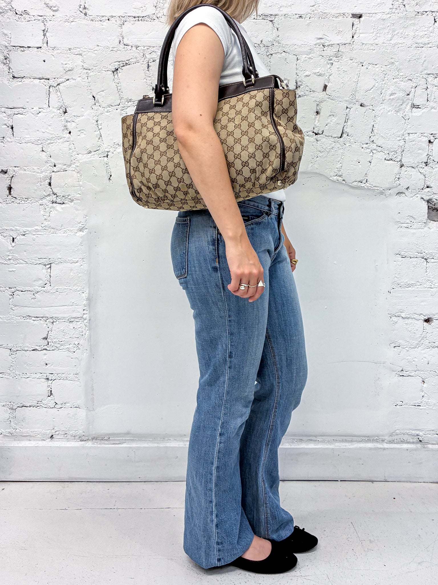 Gucci Abbey GG Canvas D-Ring Tote