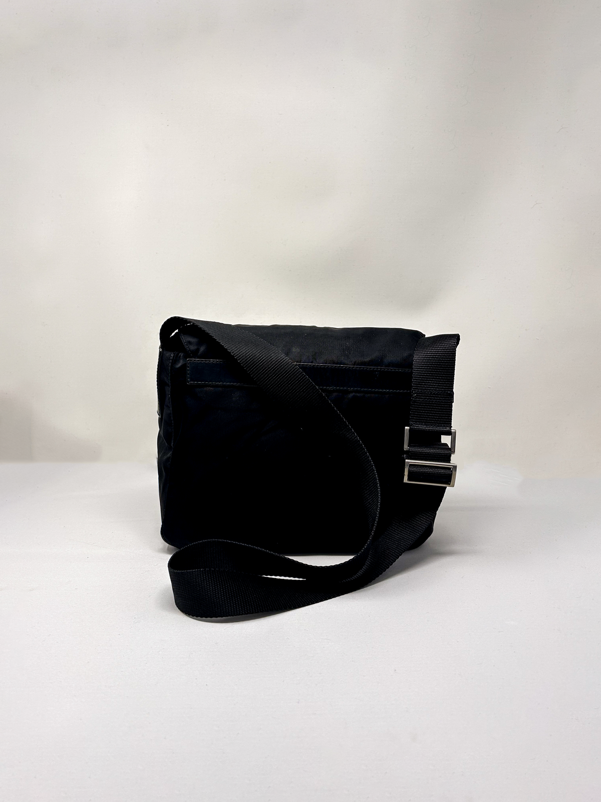 Prada Black Tessuto Nylon Messenger Crossbody Bag