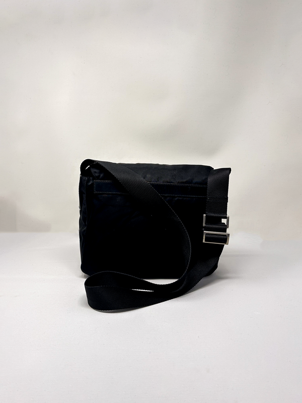 Prada Black Tessuto Nylon Messenger Crossbody Bag