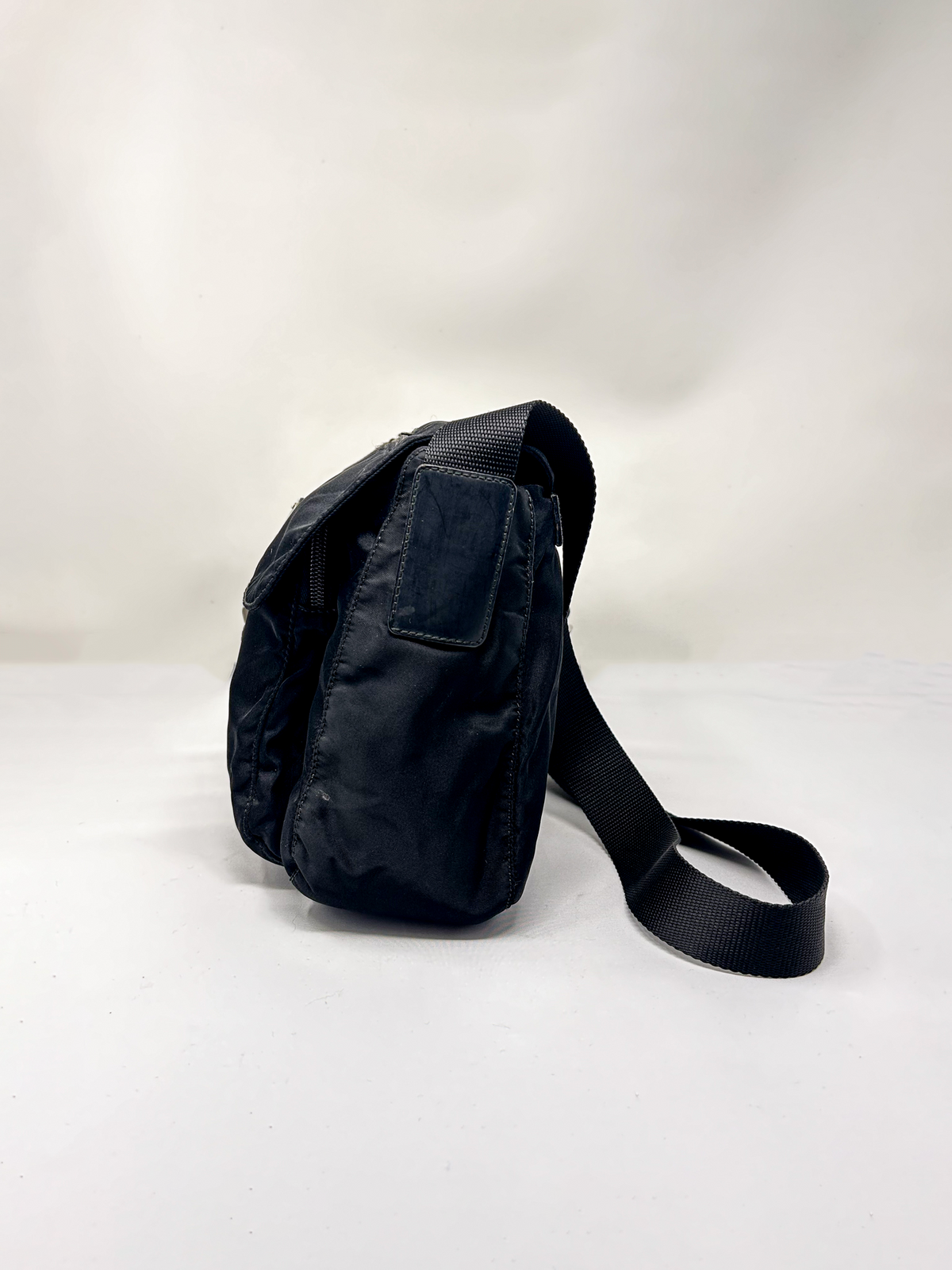 Prada Black Tessuto Nylon Messenger Crossbody Bag
