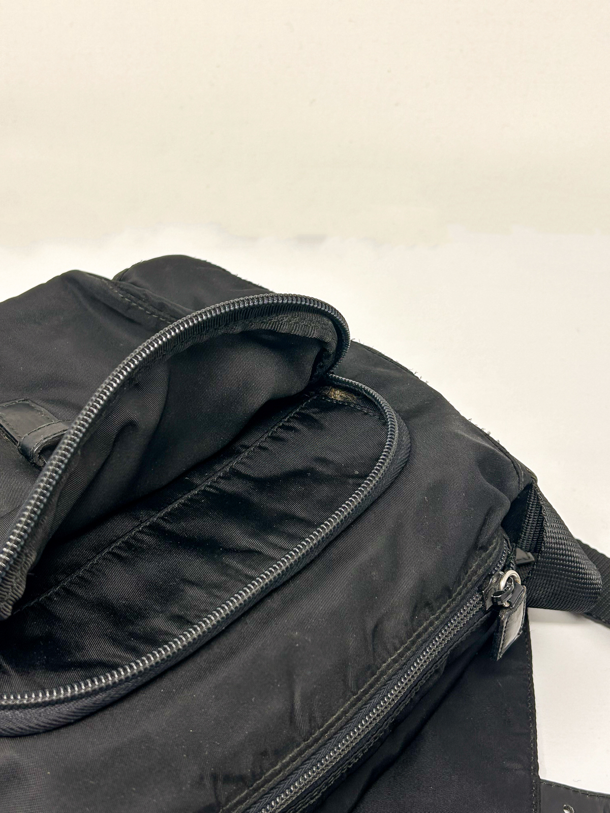 Prada Black Tessuto Nylon Messenger Crossbody Bag