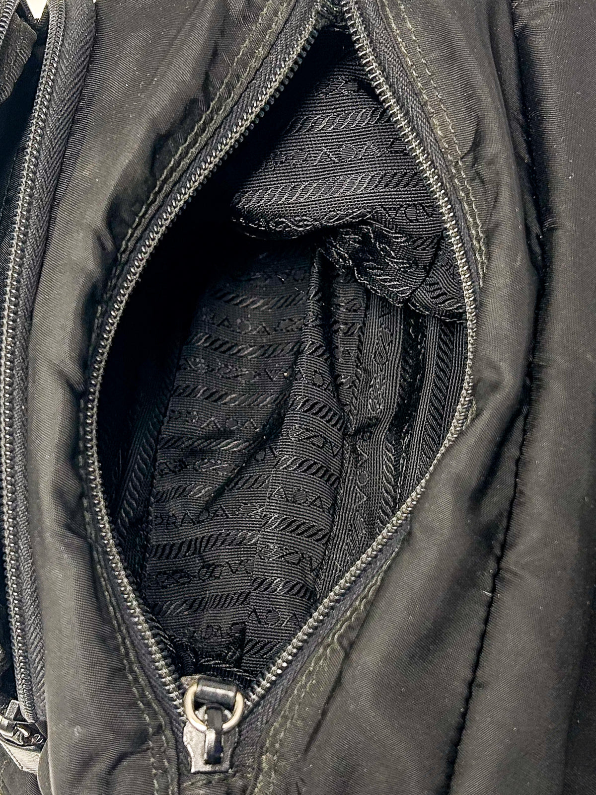 Prada Black Tessuto Nylon Messenger Crossbody Bag