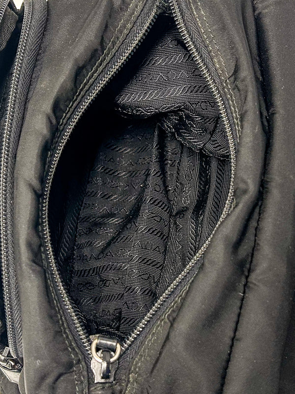 Prada Black Tessuto Nylon Messenger Crossbody Bag